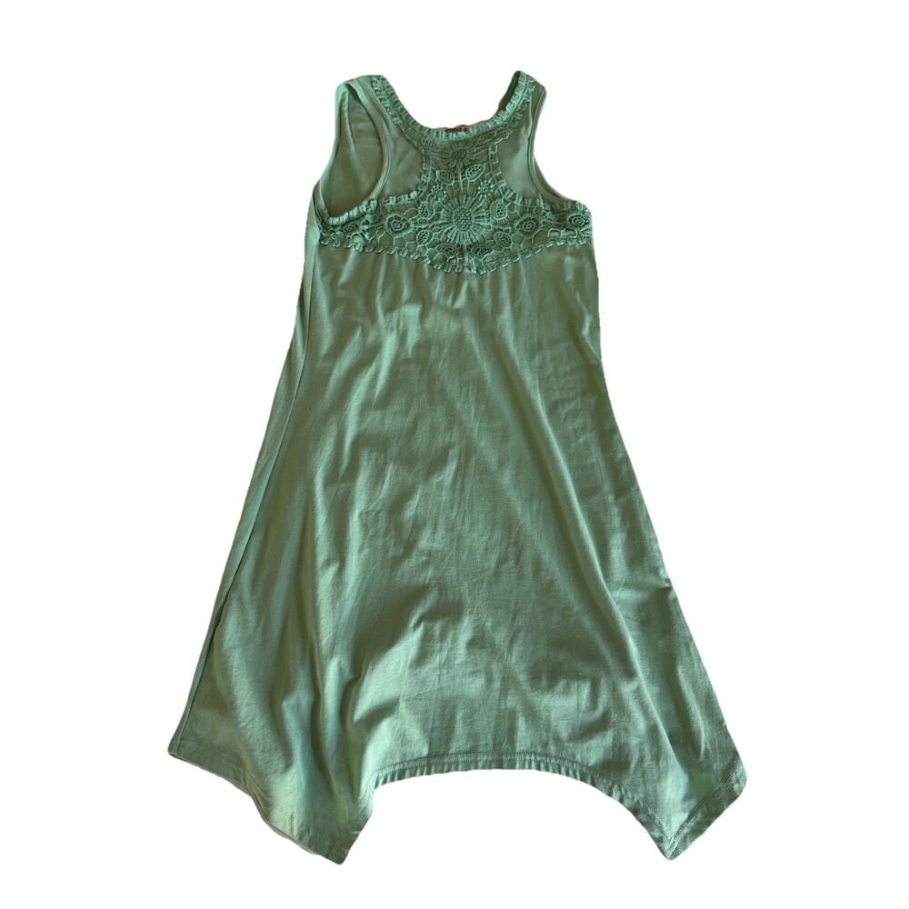 Noelle Knit Dress Size S/M Mint Green Crochet Lace Rosette Embellished - Picture 4 of 10